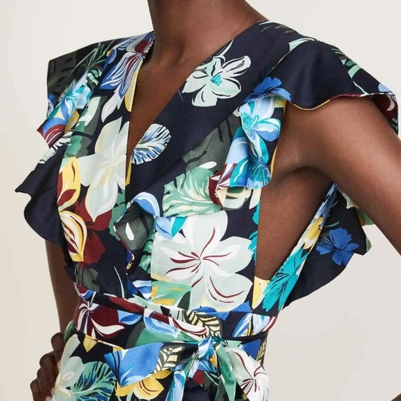 Alexis Janna Ruffle Floral Wrap Maxi Dress Sz Xs - Picture 4 of 5